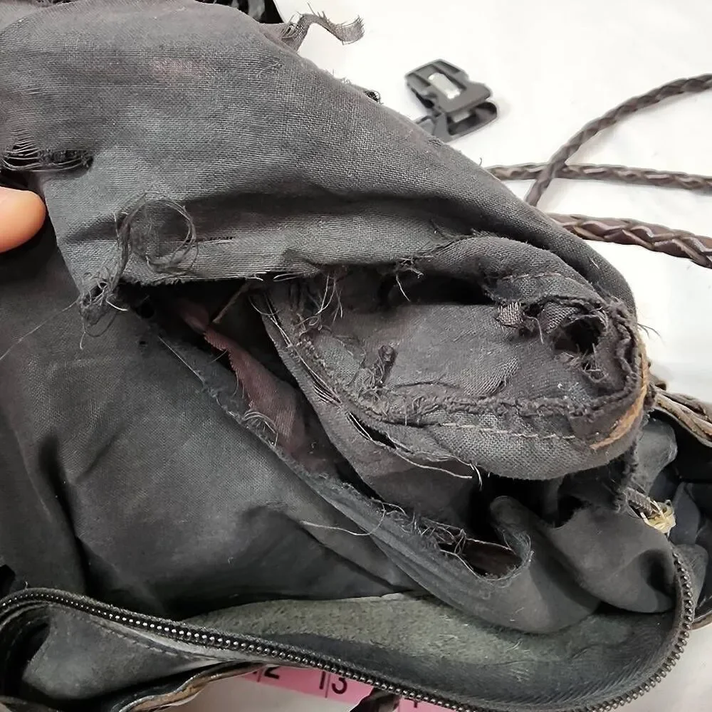 Elllepi Genuine Leather Woven Leather Bucket Crossbody Bag Handmade - Picture 8 of 9